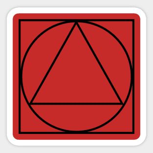 Triangle within a circle within a square Sticker